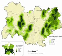 Carte de la distribution du Sapin pectiné en région Aura