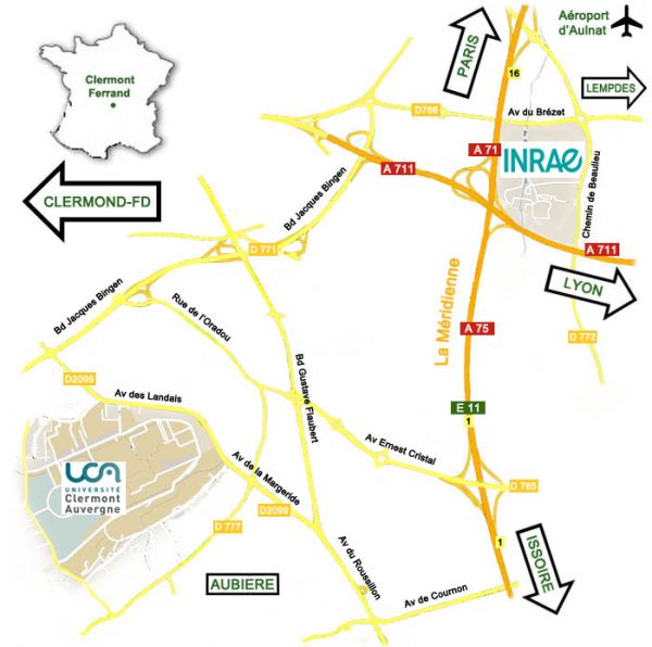 Plan de localisation des 2 sites